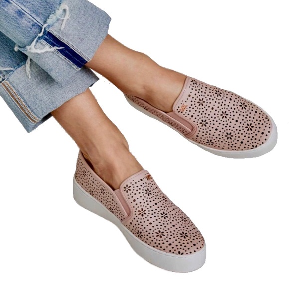 Michael Kors Shoes - Michael Kors Trent slip on lasered leather sneakers loafers size 9 pink platform